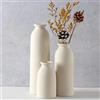 anquephd Set di vasi moderni in ceramica, 3 pezzi, vasi decorativi per fiori in diverse dimensioni (beige)