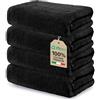 Ôhm Asciugamano Cotone 50x100 cm Nero Set da 4