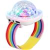 Lancoon Sfera Disco Luce, Mini Lampada LED Portatile Notturna Stroboscopica Orologio da Polso USB Ricaricabile Comando Vocale con Ventosa per Festa per Auto, Danza, DJ, Club (Bianco)