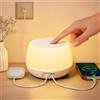 Görvitor Lampada da comodino con funzione di ricarica, lampada da comodino touch dimmerabile con connettori USB A+C, 20 W, lampada da tavolo a LED con cavo e timer, luce notturna, luce fissa dimmerabile per