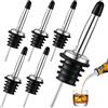 YIFLorine TANG Versatori In Acciaio Inox,6 Pezzi Stainless Steel Liquor Pourer Versatore da Bottiglia con Tappo Versatori Cocktail Metal per Liquore Olio Cocktail Vino Succo Sciroppo Aceto