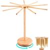 Aloskart Stendino Pasta Fresca Girevole, Essiccatore per Pasta Pieghevole, Riutilizzabile, Staffe Pasta in Legno, Installazione Rapida