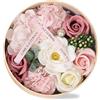 OPVXZAD Scatola bouquet di fiori di sapone - Set regalo di saponi artigianali a forma di rosa, lussuosa composizione floreale artificiale per occasioni romantiche, ideale per San Valentino, anniversari