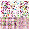 LIERFIS 1510 Pezzi Adesivi Strass, Brillantini Adesivi Strass Adesivi per Viso DIY Artigianato Decorazione, Autoadesivo Cristallo Strass Adesivo, 5 Fogli
