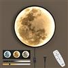 OOWOKS Luna 3D Grande da Parete Applique da Parete a LED Rotonda Dimmerabile con Telecomando Lampada da Parete con interruttore a filo e spina Plafoniera LED Lampada da Luna Art Deco Lampade da Muro Interno