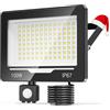 TOPAUBUB 100W 10000LM Faretto LED da Esterno con Sensore di Movimento 1 Pezzi, 6500K Bianco Freddo Impermeabile IP67 Faretto Faro LED Esterno con Sensore Movimento per Cortile, Giardino