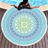 LXTOPN Mandala - Telo mare rotondo, con nappa, rotondo, adatto per spiaggia, yoga, sciarpa, 150 cm