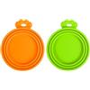 PetBonus Coperchi in Silicone per Lattine di Cibo per Cani e Gatti, Tappo per Lattine di Dimensioni Universali, Tappi per Lattine con Taglia 3 in 1, Lavabili in lavastoviglie (Arancione, Verde)
