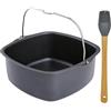 Huucozn Teglia Torta Friggitrici ad Aria Acciaio Ø22cm Barile per Torta Friggitrice ad Aria Quadrato Stampo per Friggitrice ad Aria Stampo Quadrata Forno per Strumento di Cottura da Cucina