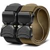 BULLIANT Cinture Uomo 2 Pack,Cintura Tatica Web Regolabile Stretch Adattamento Sblocco Rapido per Esterno Servizio,Taglia Facile(Tordo americano/nero,135cm/42-46 vita regolabile)