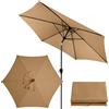 Roadtime Copertura universale per ombrellone di ricambio, 3 m, per cortile, giardino, spiaggia, piscina, tavolo di mercato (3 m/6 coste, cachi)