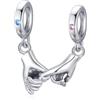 SOUTHPLUS Ciondoli Argento Sterling 925 con Cubic Zirconia Pendenti,Charms per Bracciali,con Braccialetti e Collane Europei, Perfetto Regali per Moglie e Ragazze (Hang in Hand)