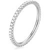 SOUTHPLUS Eternity Anelli Donna Argento 925 con Cubica Zirconia, Cuore Anello, Anello Eternity Matrimonio Argento Gioielli (Eternity Argento, 59.7(18.9))
