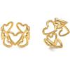 VLNET ® | Vestopazzo anello fascia cuori | design traforato, motif, bold | acciaio gold plated | lavorazione artigianale | tg unica misura regolabile