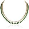 ZAVANA Collana Donna Verde con Zirconi - Collana Statement Elegante con Pietre Tonde e a Goccia Regolabile 40‑45 cm