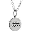FashionJunkie4Life Argento sterling piccolo segno zodiacale Acquario oroscopo ciondolo per collana, 45,7 cm