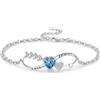 Eusense Bracciale Infinito e Cuore con Pietra di Luna, Ametista e Cristallo Blu Braccialetto Regolabile per Donna, Regalo per San Valentino o Anniversario