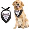 Kuoser Cani Smoking Foulard Papillon per matrimonio, cravatta formale, bandana per cani di taglia media e grande, regolabile, circonferenza collo max. 60 cm