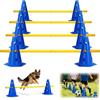 MeYuxg Set Agility per Cani - Cavaletti - Set di ostacoli per cani di piccola taglia e bambini, ostacoli regolabili per l'allenamento con coni, altezza 23 cm, 8 barre da 80 cm