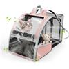 Pawaboo Zaino per Cani Gatti Estensibile,10 kg,Traspirante,Rosa Chiaro
