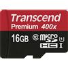 Transcend microSDHC 16GB Classe 10 UHS-I 400X