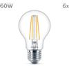 Philips Set di 6x lampadine LED classiche 60W A60 E27 CW CLND 6CT/4 EC