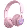 TechKidz, auricolare audio Bluetooth 5.0 con retroilluminazione a LED modello RabbiX, rosa