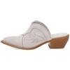 Galieti Sabot in pelle con ricamo texano tacco 5 cm