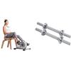 Sunny Health & Fitness Magnetic Under Desk Mini Exercise Cycle Bike, Dual Function Pedal Exerciser + 35.5 cm Threaded Chrome Dumbbell Bar