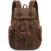 VARLIVOO Zaino Uomo Vintage in Tela per PC Portatile 14 Pollici