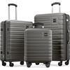 Travely Set di valigie 77cm, 67cm, e bagaglio a mano in un set, valigie da viaggio molto robuste con rotelle morbide e serratura TSA, valigie da viaggio, valigie e trolley