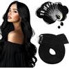 Moresoo Extension Microring Capelli Veri #1 Nero 40cm 50g 50 Ciocche | Fissaggio Freddo, Volume Immediato, Look Per Feste, Morbidezza Al Tatto, Caduta Fluida, Struttura Sana, Fascino