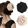 TOFBS Fermaglio Capelli Donna 6 Pezzi Eleganti Vintage Mollette Antiscivolo Resina Fermagli Banana Accessori per Partecipare a Feste Compleanni Matrimoni（Nero + Beige）