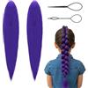 MmmLucipor treccina sintetica, Extension per Treccine Africane Donna, 26''Extension di Capelli Trecce Viola, Capelli da Treccia Lunghi, per Cosplay, costume anime, carnival, Scena