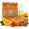 Savia De Alma Sapone artigianale arancione e cannella di Savia d'Anima - Sapone naturale aromatico per viso, mani e corpo | con oli essenziali, pulizia idratante | cosmetici solidi vegani - 100 g