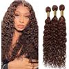 Tuheerst Water Wave Human Hair Bundles #4 Chocolate Brown Bundel Echthaar Human Hair Extensions Echthaar Tressen Double Weft Remy Hair 3 Bundle Total 300g 30 30 30 Inch