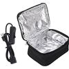 Lwuey Scaldavivande Elettrico Portatile,Lunch Box Riscaldato Forno Portatile Mini Borsa Pranzo Riscaldante USB Contenitore Interno Alluminio Isolante Tessuto Impermeabile Chiusura Zip Pasti Lavoro
