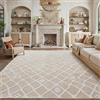 PureCozy Tappeto Salotto 200x300cm Beige Chiaro Antiscivolo Lavabile Grande Camera da Letto Tappeti 3D Geometrico Moderno Carpet Sala Soggiorno Cameretta Bambino Pelo Corto Rug