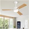 ZMISHIBO Ventilatore a Soffitto con Luce Ø106 cm,Silenzioso,Telecomando,3 Temperature Colore,6 Velocità,Timer,Colore Legno-Per Camera&Soggiorno(45W)
