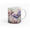 Shopi Zone Tazza in ceramica con farfalle rosa e fiori selvatici - Stile artistico, natura morbida e fantasia incantevole