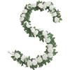 SKIPTHYBER Ghirlanda di fiori artificiali, 2 x 2,4 m, con rose artificiali, decorazione di fiori artificiali, da appendere, ghirlanda di rose, fiori primaverili, per matrimoni, decorazione da tavolo, feste