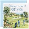 Stuff4 Biglietto di auguri per il 95° compleanno da uomo, celebrazione del golf, biglietto di auguri per 95 anni, zio, patrigno, marito, 145 mm
