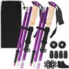 WUSUPU Bastoni da Trekking Alluminio,bastoncini da passeggio pieghevoli 115-135 cm,bastoncini da nordic walking,per donna e uomo,leggeri ed estensibili,con 5 Paia di Cuscinetto,per trekking ed escursionismo