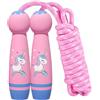 Leonshco Corda per saltare - Corda regolabile 260 cm con manico in legno dei cartoni animati, arcobaleno Jumping Rope, fitness e sviluppo osseo, regalo di allenamento