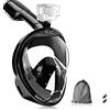 Phantasy 【Phantasy】Maschera Subacquea Anti Appannamento Compatibile per GOPRO e Videocamere Sportive,Maschera Snorkeling con Visuale Panoramica 180°,Maschera per Immersioni