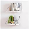 JVHLOV Mensola da Parete, Set di 2 Ripiani Galleggianti, Bianco Legno Mensola da Sospeso Mensola da Parete Mensola Portaoggetti, per Camera da Letto, Soggiorno, Cucina, Ufficio a Casa, Lavanderia