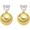 LUXENTER Miora Pequeños - Orecchini in metallo con zirconia cubica lucida, in oro 18 carati, Pequeños, Metallo, Zirconia cubica