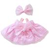 niannyyhouse Bambola di peluche da 10-15 cm, 20 cm, vestito, vestito, farcito, compatibile con bambola Labubu da 17 cm (rosa, 20 cm)