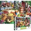 Etomvoop Puzzle da 1000 pezzi, azienda agricola felice, cane di piccola taglia e fattoria con animali che giocano a nascondiglio, puzzle creativo, per adulti e bambini dai 14 anni in su