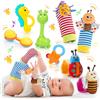 Adeokay Sonaglio bambino 0-6 mesi, giocattolo 0 3 6 9 calzini sonaglio giocattolo motorio a partire da 1 anno neonato regalo ventosa montessori, multicolore